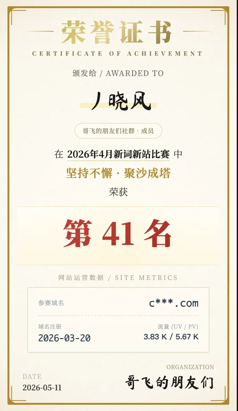4 月比赛最终结果