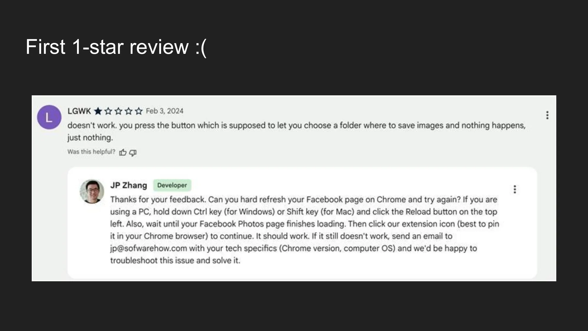 First 1-star review
